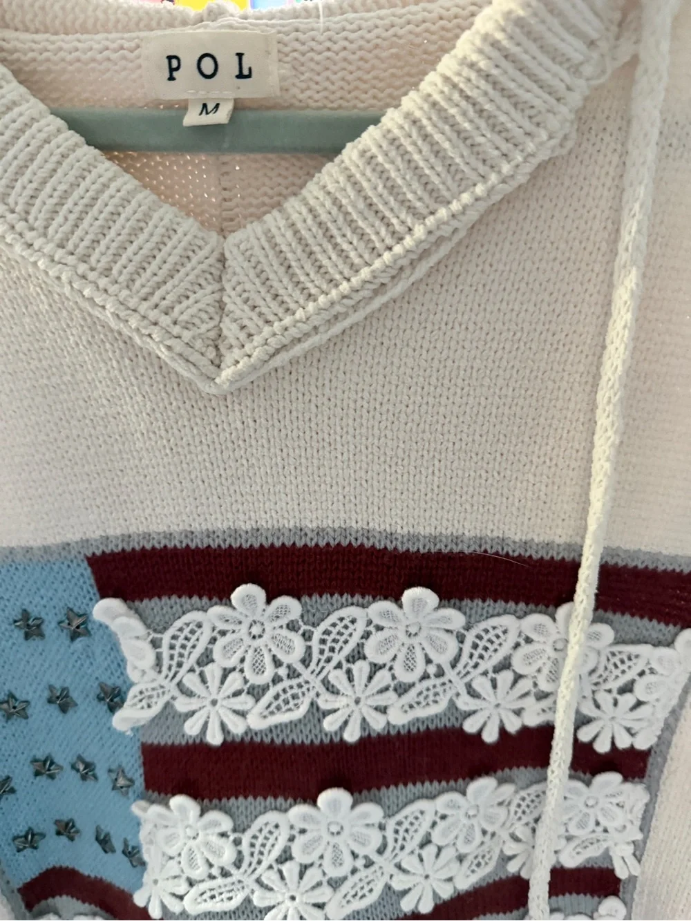POL American Girl Flag Sweater - Size Medium - Picture 5 of 8